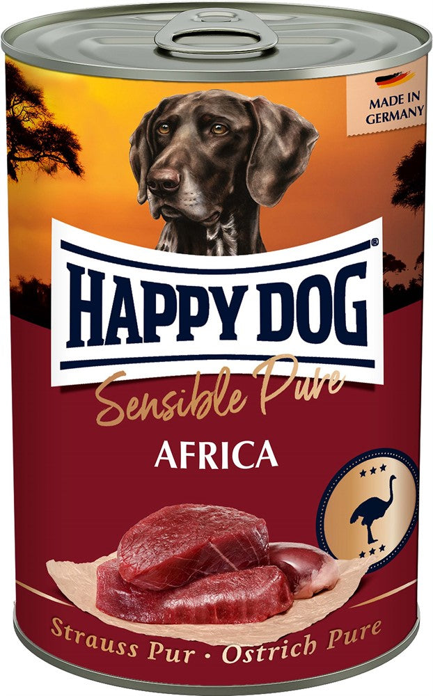 Happy Dog Konserv Africa 100% Struts 400 g x 6 st