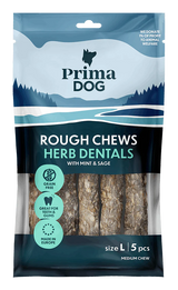 PrimaDog Rough Chews Dental Mynta & Salvia L 175g x 12 st