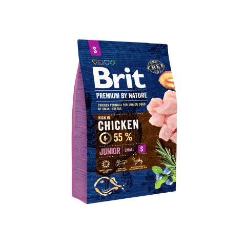 Brit Premium By Nature Junior S för små valpar Torrfoder 3kg