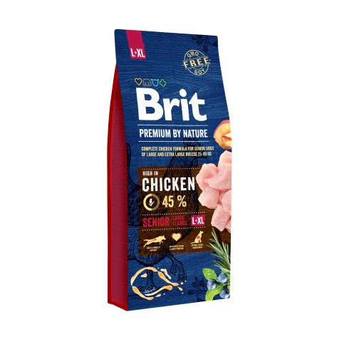 Brit Premium By Nature Senior L-XL för åldrande, Torrfoder 15kg