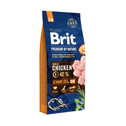 Brit Premium By Nature Senior S-M för åldrande, Torrfoder 15kg