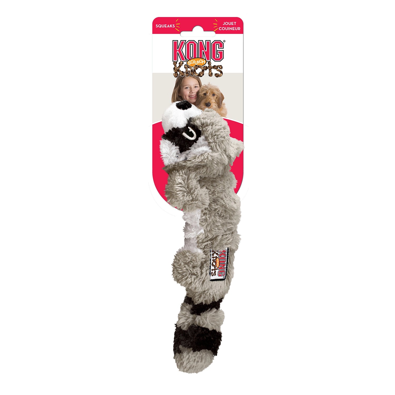 Kong Leksak Scrunch Knots Raccoon 23 cm