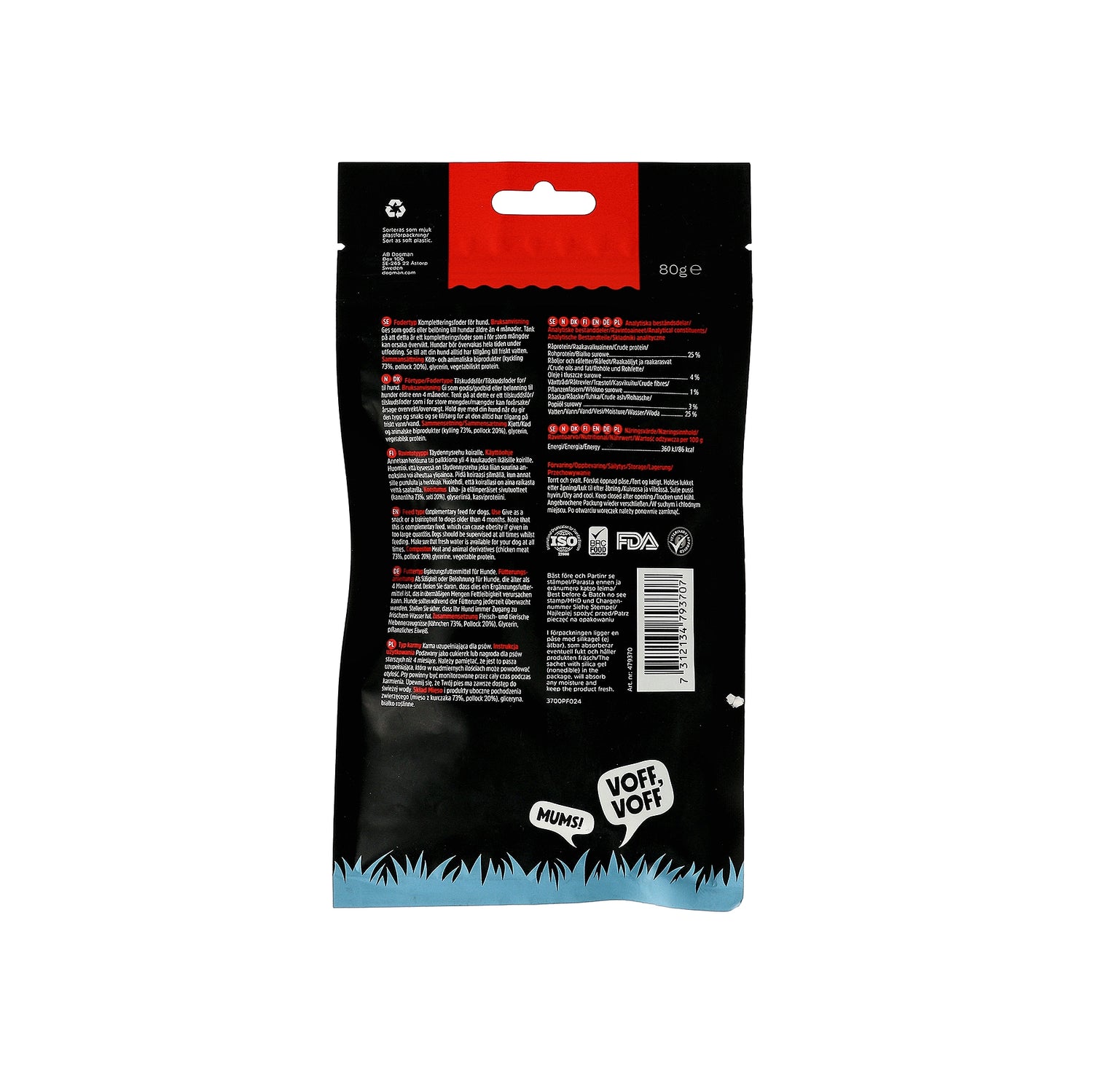 Dogman Meaty Fisk och Kycklingbitar 80 g x 7 st