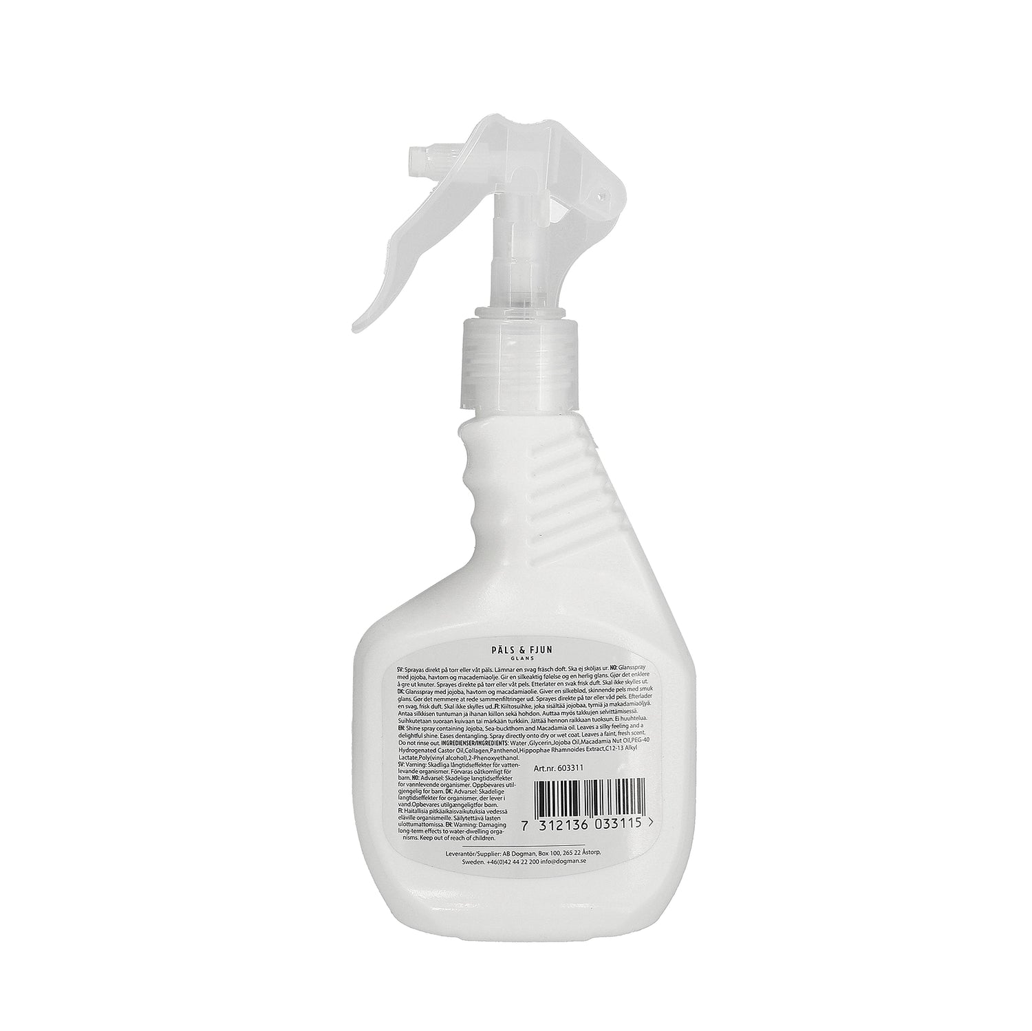 Dogman Glansspray Päls och Fjun 250 ml