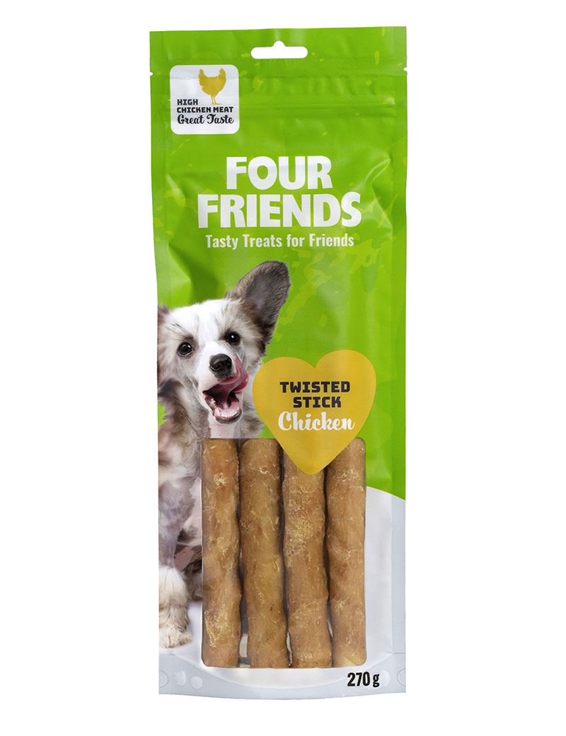 FourFriends Twisted Stick Chicken 4 st 25 cm 10 pack