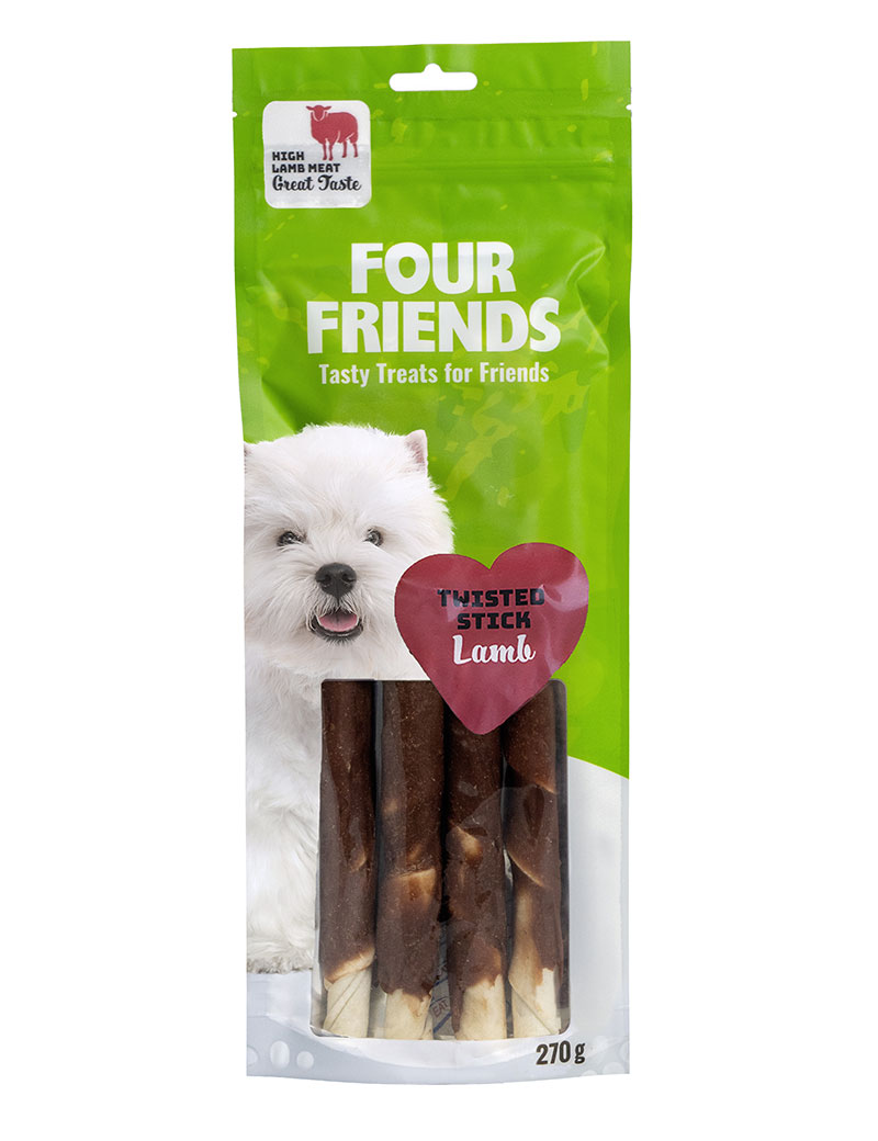 FourFriends Twisted Stick Lamb 4 st 25 cm