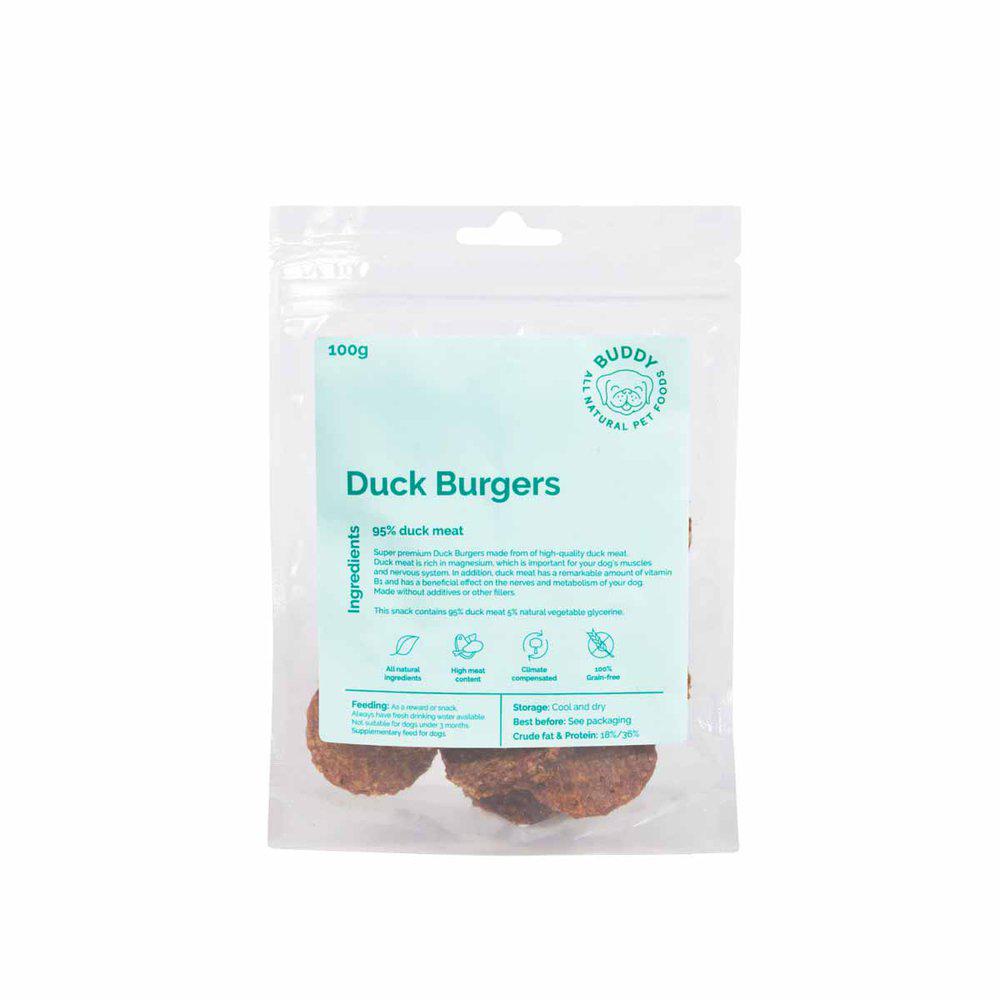 Buddy Pet Food Meaty Burgers- Duck 100 g