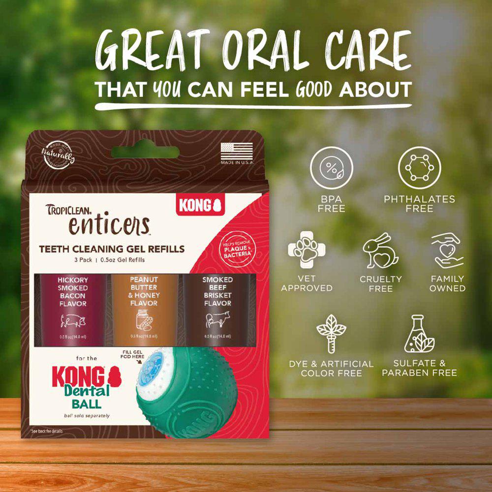 Tropiclean Tandrengöringsgel Påfyllning för Kong Dental Ball